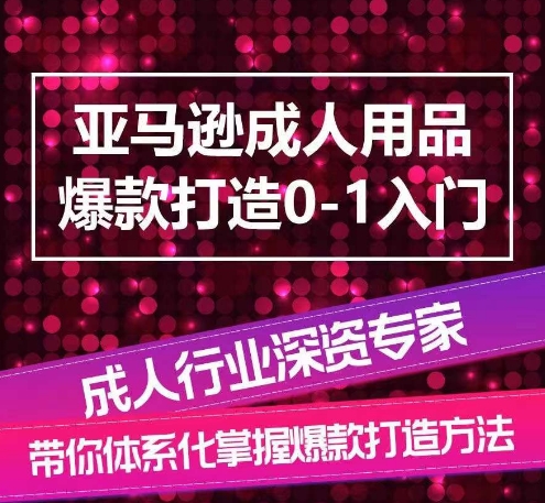 亚马逊成人用品爆款打造0-1入门，系统化讲解亚马逊成人用品爆款打造的流程-火柴小市场
