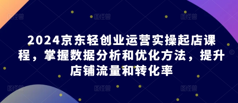 2024京东轻创业运营实操起店课程，掌握数据分析和优化方法，提升店铺流量和转化率-火柴小市场
