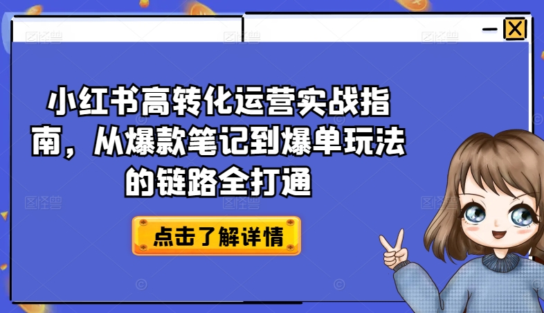 小红书高转化运营实战指南，从爆款笔记到爆单玩法的链路全打通-火柴小市场