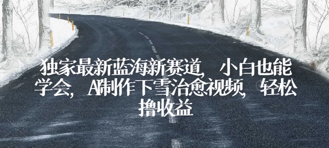 独家最新蓝海新赛道，小白也能学会，AI制作下雪治愈视频，轻松撸收益【揭秘】-火柴小市场
