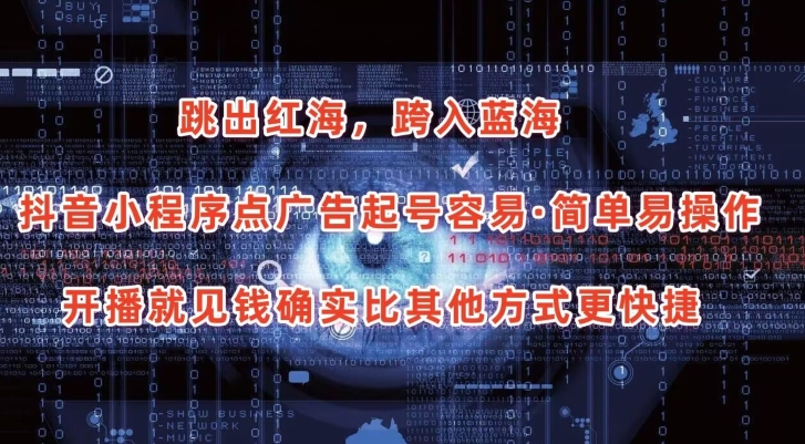 抖音小程序点广告项目，起号容易，简单易操作，开播就见有收益【揭秘】-火柴小市场