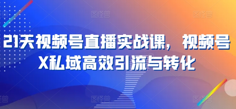 21天视频号直播实战课，视频号X私域高效引流与转化-火柴小市场