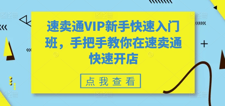 速卖通VIP新手快速入门班，手把手教你在速卖通快速开店-火柴小市场