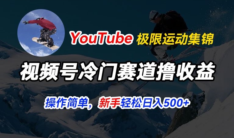 视频号冷门赛道撸收益，YouTube搬运极限运动集锦，暴力起号，操作简单流量高，轻松日入5张【揭秘】-火柴小市场