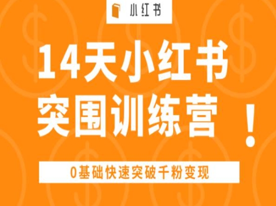 14天小红书突围训练营 ，0基础快速突破千粉变现-火柴小市场