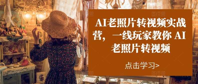 AI老照片转视频实战营，一线玩家教你AI老照片转视频-火柴小市场