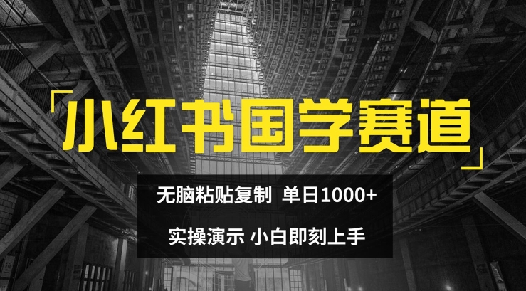 小红书国学赛道，无脑粘贴复制，单日1K，实操演示，小白即刻上手【揭秘】-火柴小市场