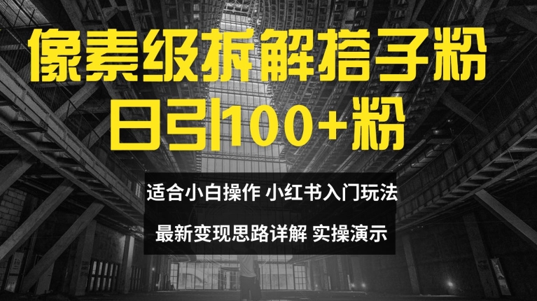 像素级拆解搭子粉，日引100+，小白看完可上手，最新变现思路详解【揭秘】-火柴小市场