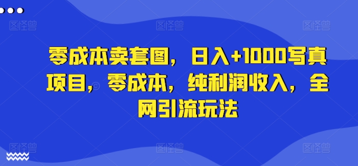 零成本卖套图，日入+1000写真项目，零成本，纯利润收入，全网引流玩法-火柴小市场