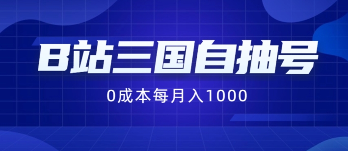B站三国自抽号项目，0成本纯手动，每月稳赚1000【揭秘】-火柴小市场