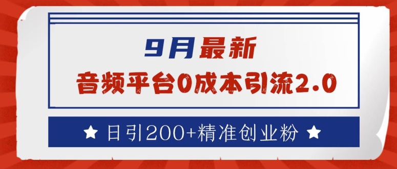 9月最新：音频平台0成本引流，日引200+精准创业粉【揭秘】-火柴小市场