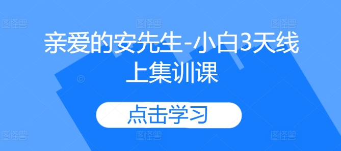 亲爱的安先生-小白3天线上集训课-火柴小市场