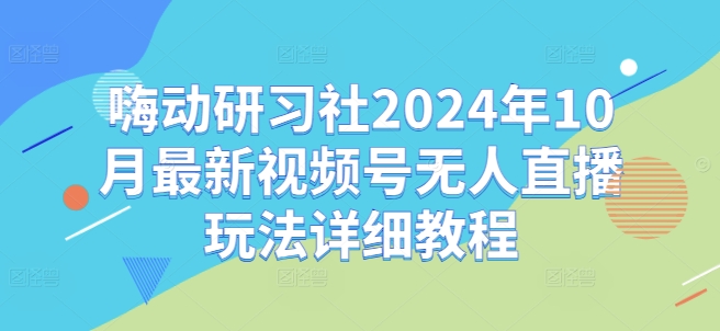嗨动研习社2024年10月最新视频号无人直播玩法详细教程-火柴小市场