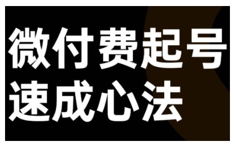 微付费起号速成课，视频号直播+抖音直播，微付费起号速成心法-火柴小市场