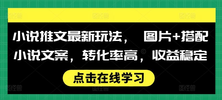 小说推文最新玩法， 图片+搭配小说文案，转化率高，收益稳定-火柴小市场