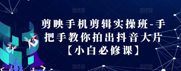 剪映手机剪辑实操班-手把手教你拍出抖音大片【小白必修课】-火柴小市场