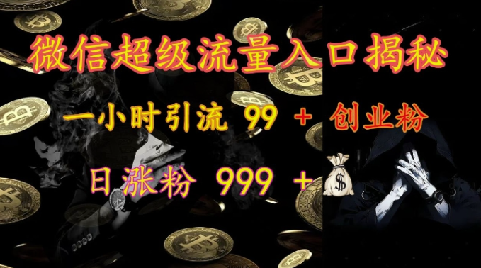 微信超级流量入口揭秘：一小时引流 99 + 创业粉，日涨粉 999 +-火柴小市场