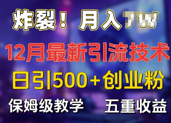 炸裂!揭秘12月最新日引流500+精准创业粉，多重收益保姆级教学-火柴小市场