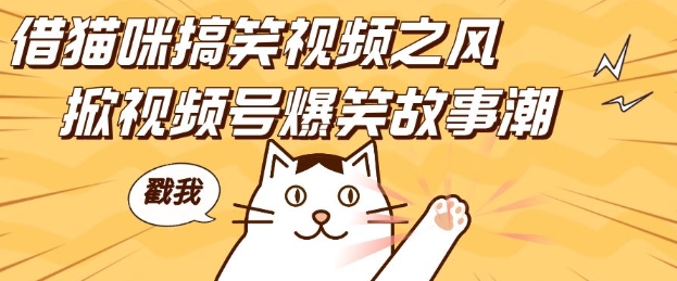 借猫咪搞笑视频之风，掀视频号爆笑故事潮，轻松日入四位数，无门槛快速入门!-火柴小市场