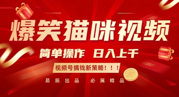 爆笑猫咪视频：简单操作，日入过K，视频号搞钱新策略【揭秘】-火柴小市场