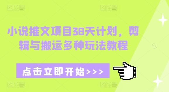 小说推文项目38天计划，剪辑与搬运多种玩法教程-火柴小市场