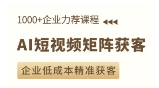 AI短视频矩阵获客实操课，企业低成本精准获客-火柴小市场