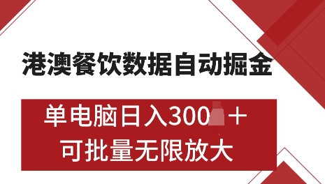 港澳数据全自动掘金，单电脑日入5张，可矩阵批量无限操作【仅揭秘】-火柴小市场