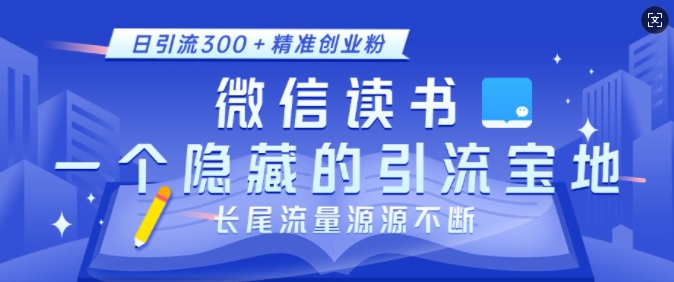 微信读书，一个隐藏的引流宝地，不为人知的小众打法，日引流300+精准创业粉，长尾流量源源不断-火柴小市场