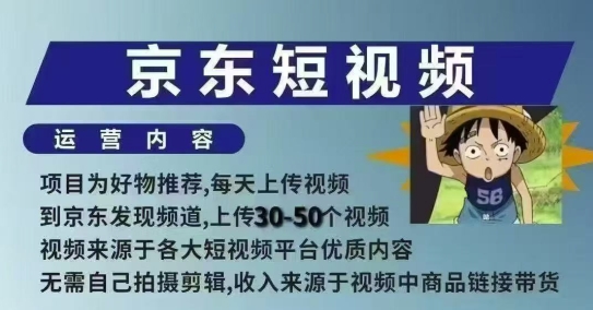 京东短视频带货课，无需自己拍摄剪辑，保姆式教学，两天快速上手-火柴小市场