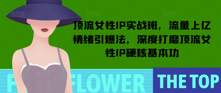 顶流女性IP实战班，流量上亿情绪引爆法，深度打磨顶流女性IP硬核基本功-火柴小市场