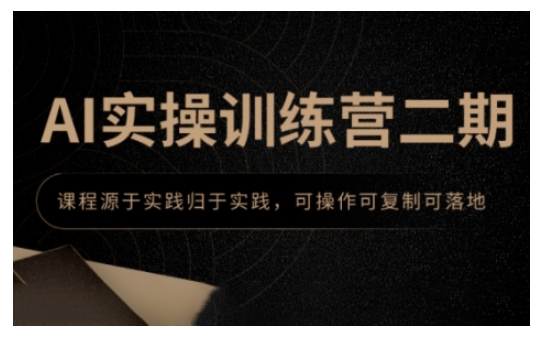 AI实操训练营二期，课程源于实践归于实践，可操作可复制可落地-火柴小市场