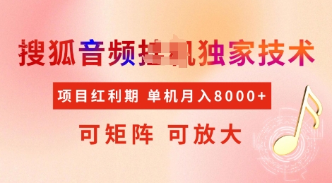 全网首发搜狐音频挂JI独家技术，项目红利期，可矩阵可放大，稳定月入8k【揭秘】-火柴小市场