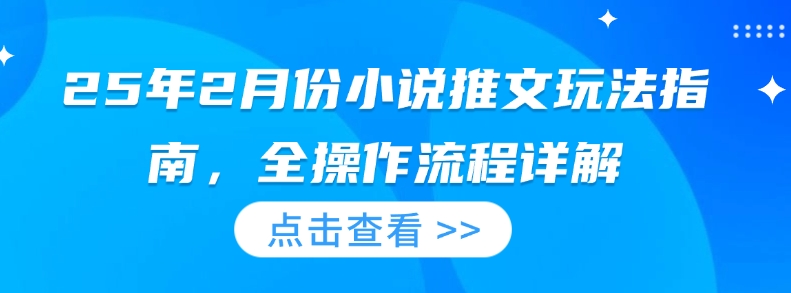 25年2月份小说推文玩法指南，全操作流程详解-火柴小市场