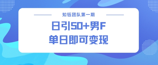 男粉引流新方法不违规，当日即可变现-火柴小市场