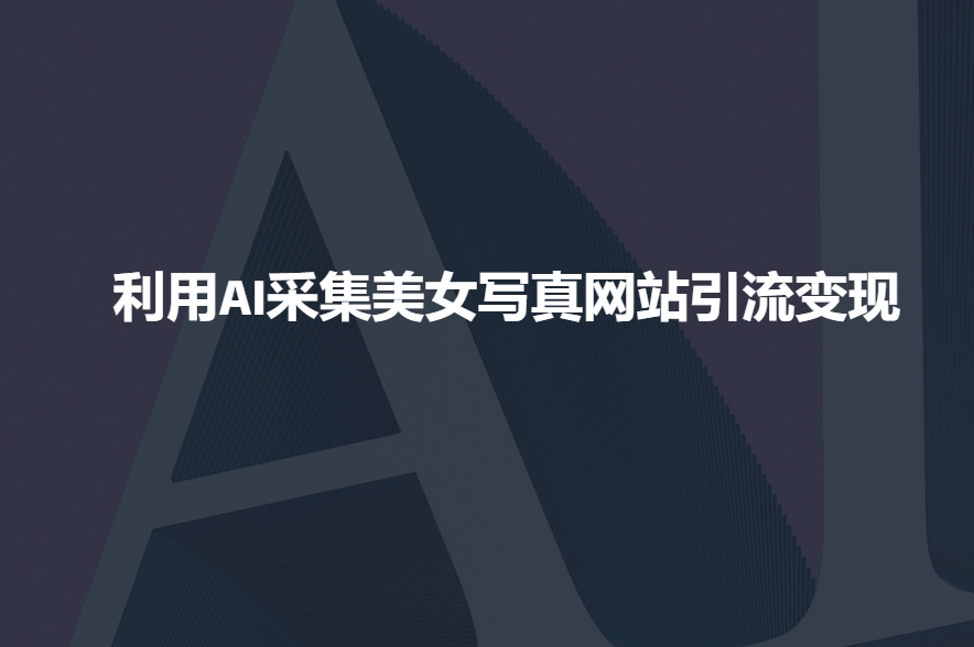 利用AI采集美女写真网站引流变现，引流嘎嘎的-火柴小市场
