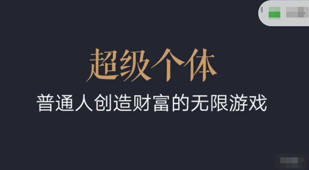 超级个体2024-2025翻盘指南，普通人创造财富的无限游戏-火柴小市场