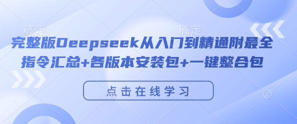 完整版Deepseek从入门到精通附最全指令汇总+各版本安装包+一键整合包-火柴小市场