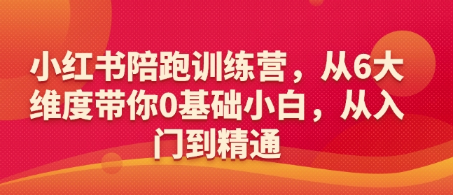 小红书陪跑训练营，从6大维度带你0基础小白，从入门到精通-火柴小市场