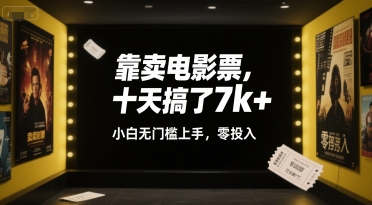 靠卖电影票，十天搞了7k+，小白无门槛上手，零投入【揭秘】-火柴小市场