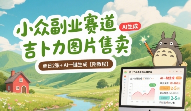 小众副业赛道 吉卜力图片售卖 单日2张+ AI一键生成【附教程】-火柴小市场