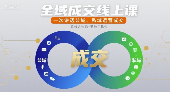 全域成交线上课，一次讲透公域、私域运营成交-火柴小市场