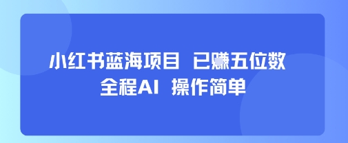 小红书蓝海项目，全程AI，操作简单，已挣五位数-火柴小市场