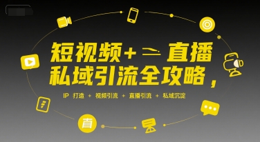 短视频+直播私域引流全攻略，IP打造 +视频引流 +直播引流 +私域沉淀-火柴小市场
