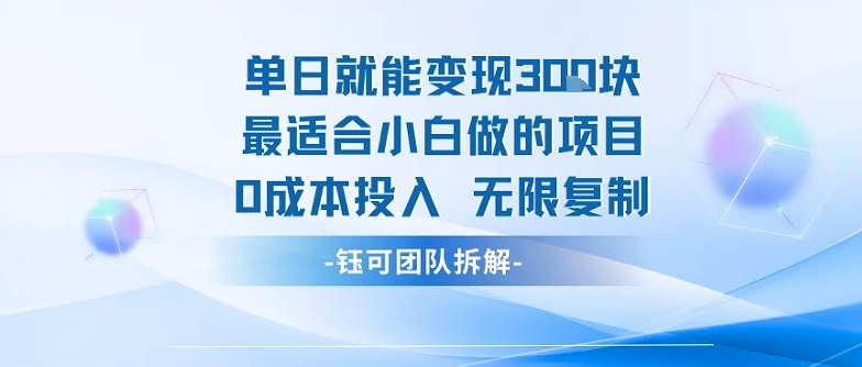 单日就能变现3张最适合小白做的项目0成本投入 无限复制-火柴小市场