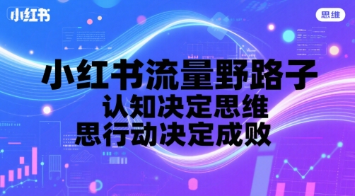 小红书流量野路子，认知决定思维，思维决定行动，行动决定成败-火柴小市场
