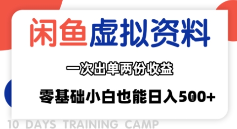 闲鱼虚拟资料新变现玩法，信息差项目，一次出单两份收益，无需囤货，可批量矩阵，零基础小白也能日入多张-火柴小市场