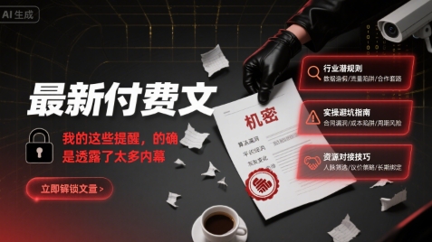 最新付费文：我的这些提醒，的确是透露了太多内幕-火柴小市场