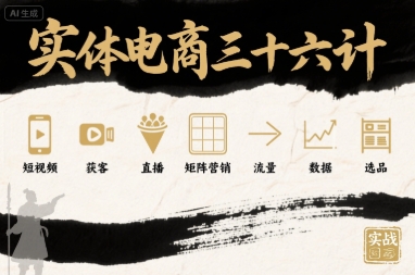 实体电商三十六计，短视频-获客-直播-矩阵营销-流量-数据-选品-火柴小市场