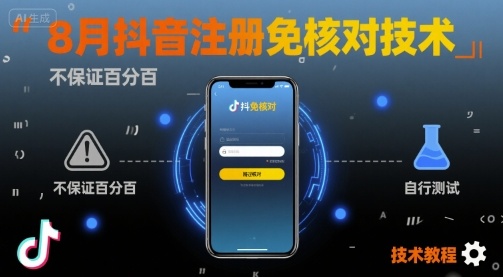 8月抖音注册免核对技术，不保证百分百，自测-火柴小市场