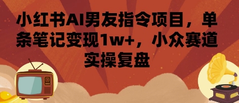 小红书AI男友指令项目，单条笔记变现1w+，小众赛道实操复盘-火柴小市场